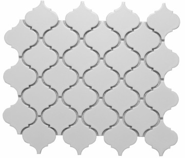 C MOZAIKA ceramiczna biała arabeska , płytka biała dekoracyjna, dekor biały