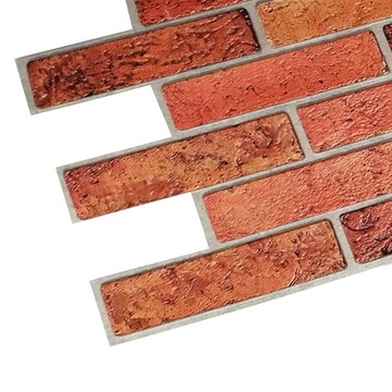 Ścienne Panele 3D PCV Retro Brick Cegła Czerwona