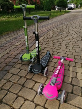 Надежный трехколесный светодиодный самокат для детей! Boogie Pink 3+ РОЗОВОЕ КАЧЕСТВО