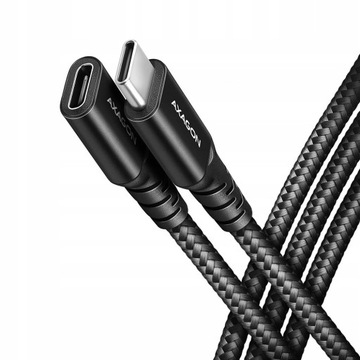 AXAGON BUCM32-CF15AB Kabel przedłużacz Gen2 USB-C - USB-C 1.5m, 5A, PD 240W
