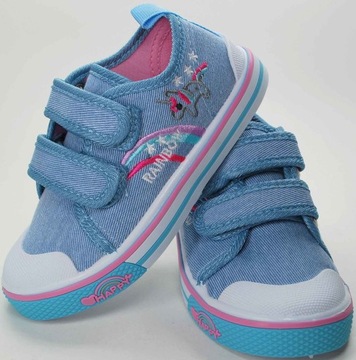 NIEBIESKIE trampki z jednorożcem na rzepy r 27