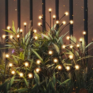 СОЛНЕЧНЫЕ САДОВЫЕ ЛАМПЫ FIREFLY, 4 ШТ., С 2 РЕЖИМАМИ ОСВЕЩЕНИЯ