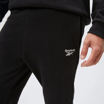 Reebok spodnie męskie 100065295 bawełniane małe logo cienkie czarne r. XL