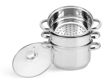 Garnki garnek do gotowania na parze 4 el. Hoffner 18 cm PAROWAR NA PARĘ