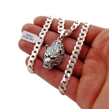 КУЛОН С СЕРЕБРЯНЫМ ВОЛКОМ 925 ГОЛОВЫ, ГОЛОВА ВОЛКА