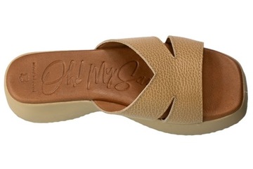 Oh My Sandals 5176 Dulux Cava Коричневые кожаные шлепанцы