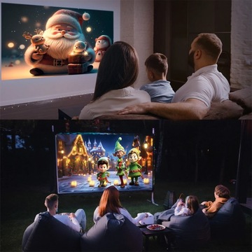 ПРОЕКТОР ANDROID TV WIFI FULL HD ПОРТАТИВНЫЙ УМНЫЙ ВРАЩАЮЩИЙСЯ ДИНАМИК