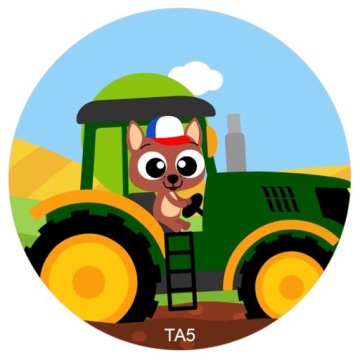 Вафли для торта TRAKTOR Принт 20 см круглая ферма для дня рождения