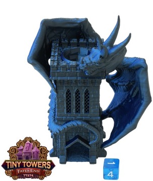 Дракон на башне - маленькая башня для игры в кости - FatesEnd Wyvern Dice Tower Blue