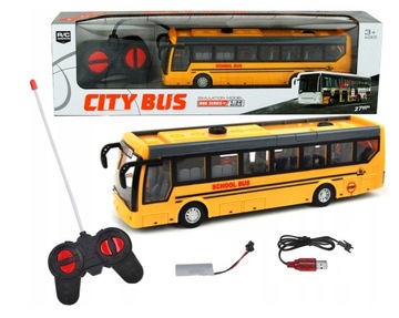 SZKOLNY ZDALNIE STEROWANY AUTOBUS NA PILOT RADIO ŁADOWARKA AKUMULATOR