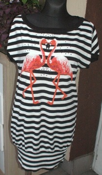 ;NEXT Sliczna sukienka z flamingami j.nowa r 40/42