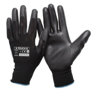 Rękawice powlekane poliuretanem czarne Procera X-Touch B rozmiar 10 - XL