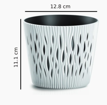 ПЕСОЧНЫЙ КРУГЛЫЙ ГОРШОК DSR130 БЕЛЫЙ + ВСТАВКА