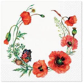 Papierowa SERWETKA Decoupage Kolorowe Kwiatki MAKI 33x33 - 1sztuka