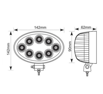 LAMPA ROBOCZA LED 24W, 12V / 24V, 2160lm, 6000K