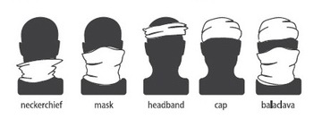 Komin z Polaru ARAS HI-TEC Bandana Tuba Czapka Wielofunkcyjna Czarna