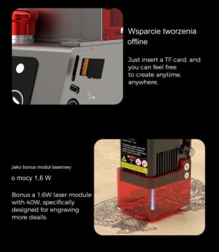 НОВЫЙ 2024 МОЩНЫЙ ЛАЗЕР CREALITY FALCON 2 22ВТ ЗАКРЫТОГО КОРПУСА 23% PL