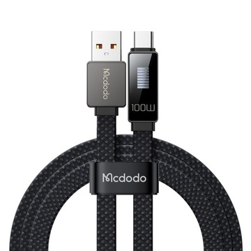 КАБЕЛЬ MCDODO USB-C ДЛЯ БЫСТРОЙ ЗАРЯДКИ ДЛЯ SAMSUNG XIAOMI TYPE C 6A 100W 1M LED