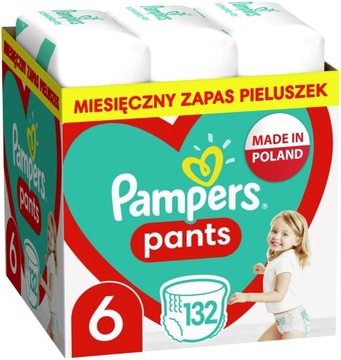 PAMPERS PIELUCHOMAJTKI Rozmiar 6 (14-19kg) 132 szt