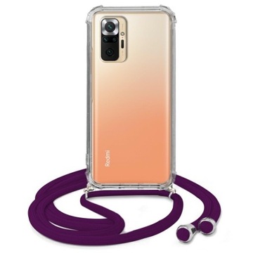 Etui CROSSBODY Dopasowany Do XIAOMI REDMI NOTE 10 PRO MAX Śliwkowy Sznurek