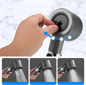 Душевая лейка с фильтром, 3 режима, функция экосберегающей остановки.