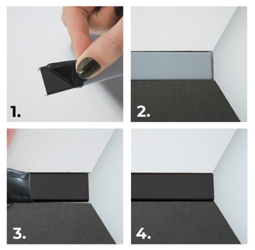 Черный профиль монтажа для ветрового стекла 270 см