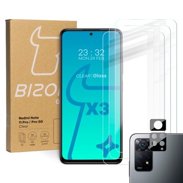 3x Szkło + szybka na apar do Redmi Note 11 Pro/ 5G