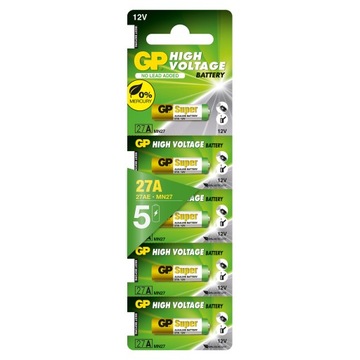5 x bateria GP alkaliczna 12V 27A MN27 do pilota