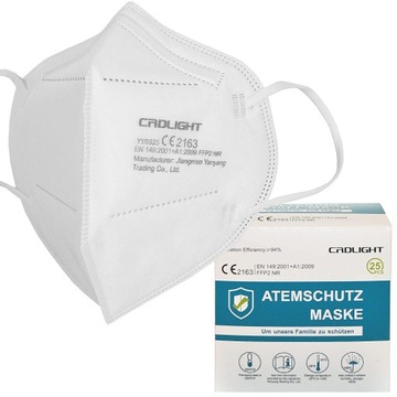 25x MASKA MEDYCZNA OCHRONNA FFP2 CRDLIGHT KN95 CE