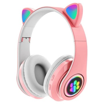 SŁUCHAWKI BEZPRZEWODOWE BLUETOOTH RGB Z USZAMI