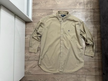 POLO RALPH LAUREN BLAKE KOSZULA BRĄZOWA BEŻOWA LOGO XXL
