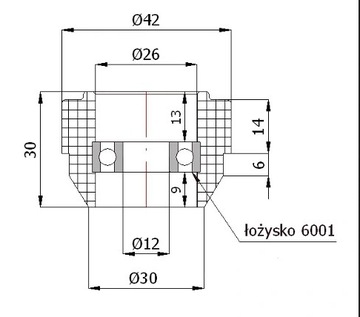 ПЛАСТИКОВЫЙ РОЛИК диаметром 43 мм ДЛЯ ВОРОТ С ВИНТОМ