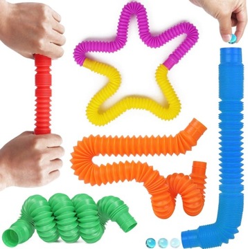 Rurki Tuby Sensoryczne Montessori Pop Tube Zestaw 20 Rurek XXL