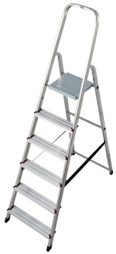 Drabina aluminiowa domowa wolnostojąca ze stopniami 6 Krause Corda 000736