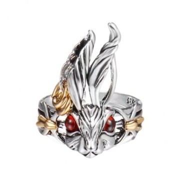 2X 1 Piece Couple Rings Rabbit Theme Jewelry for