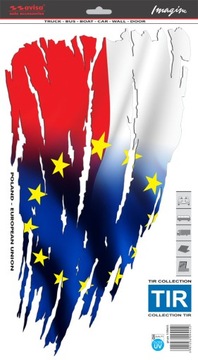 NAKLEJKA NA SAMOCHÓD flaga PL UE POLSKA UNIA TIR