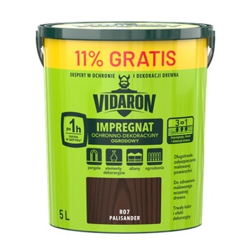 VIDARON Impregnat Ogrodowy palisander R07 4,5L + 11% Gratis