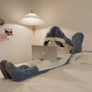 НОВЫЙ СПАЛЬНЫЙ МЕШОК-ОДЕЯЛО SHARK ДЛЯ ВЗРОСЛЫХ 140*190 СМ, XL, Высота 160-170 СМ