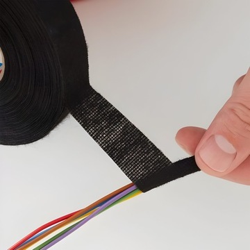 TAŚMA IZOLACYJNA materiałowa tkaninowa czarna 1,9cm parciana długa na 15m