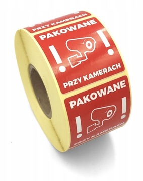 10x ETYKIETY NAKLEJKI KURIERSKIE NA PACZKI PAKOWANE PRZY KAMERACH 50x50 cm