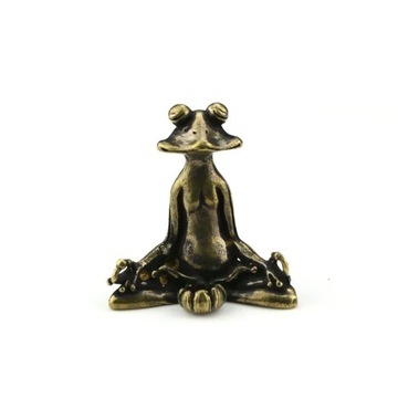 Vintage żaby figurki siedzące rzeźby Zen