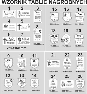 Tablica nagrobna tabliczka GRAWEROWANA GRUBA 3 mm