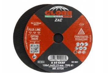 Tarcza do cięcia stali nierdzewnej GLOBE 150x1,6