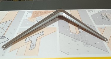 UCHWYT WSPORNIK KĄTOWNIK PODPÓRKA PÓŁKĘ DO PÓŁKI SZARY METALOWY 300x250 MM