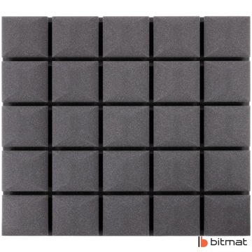 MAT звукоизоляционная акустическая пена CUBES 1м2, поглотитель для отделки стен 5см