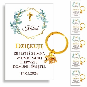 5 x BRELOCZKI NA SZCZĘŚCIE - DOWOLNA ZAWIESZKA - Słonik Koniczyna Krzyżyk