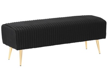 Ławka tapicerowana pufa 118cm welur czarna