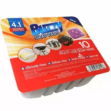 Buzzy Soap Pads druciak czyścik stalowy 4w1 nasączony mydłem 10szt UK