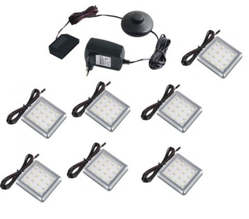 7 punktowe oświetlenie LED SQUARE 1 KOLOR niebiesk