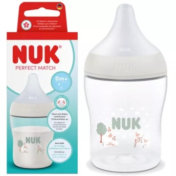 NUK пляшка 150 мл з соскою силіконовим S 0 міс.+ PERFECT MATCH